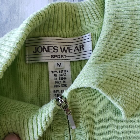 Jones Wear Green Sweater with 1/4 Zip - Size M - Picture 2 of 5